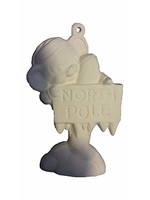 Creative Kreations Ceramics and Gifts Mouse on North Pole Ornament 3" Ceramic Bisque, Ready To Paint