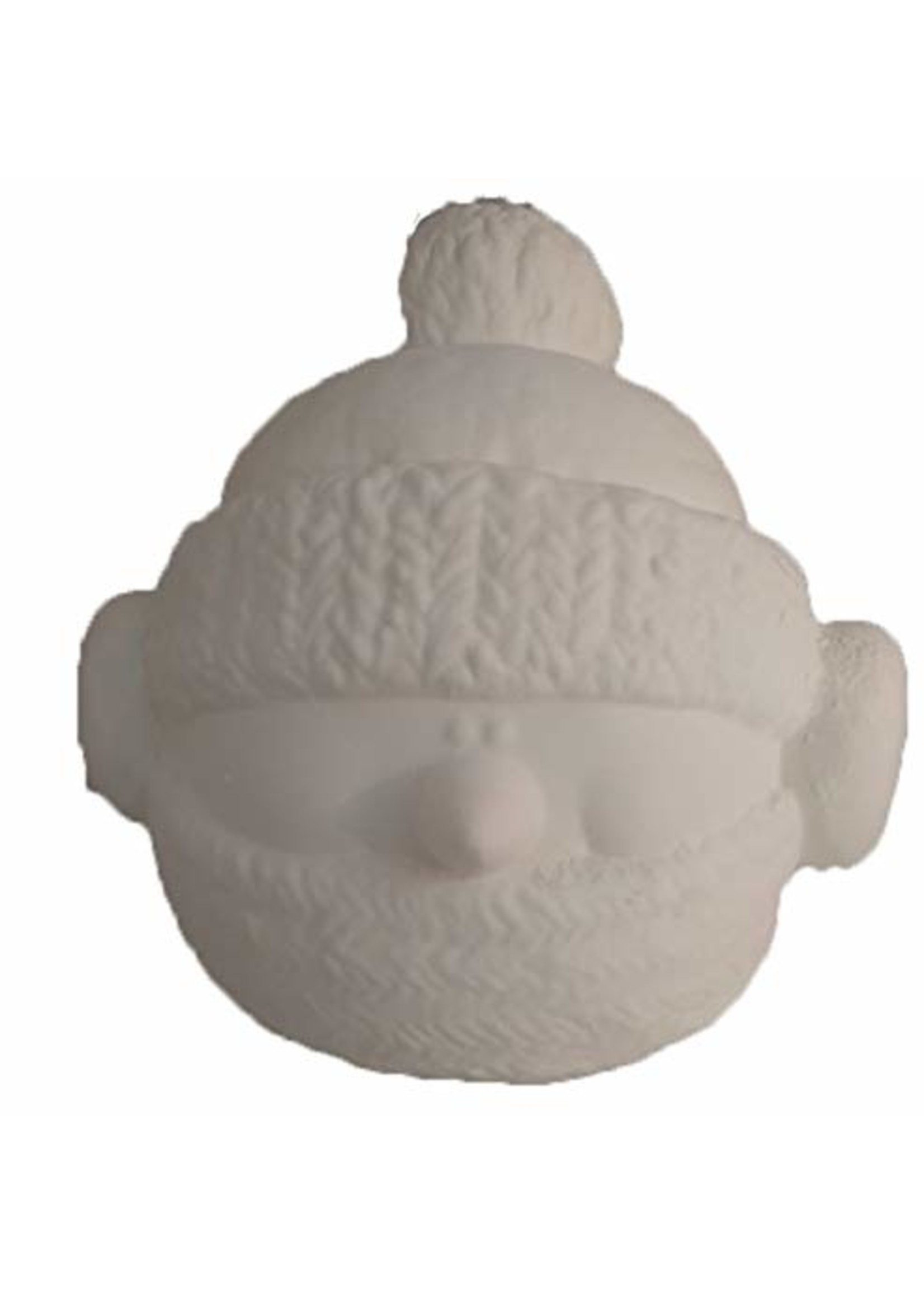Creative Kreations Ceramics and Gifts Snowman Cookie Canister 10" x 9" Ceramic Bisque, Ready to Paint