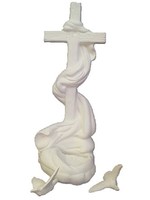Creative Kreations Ceramics and Gifts Cross W Doves 10" Ceramic Bisque, Ready to Paint