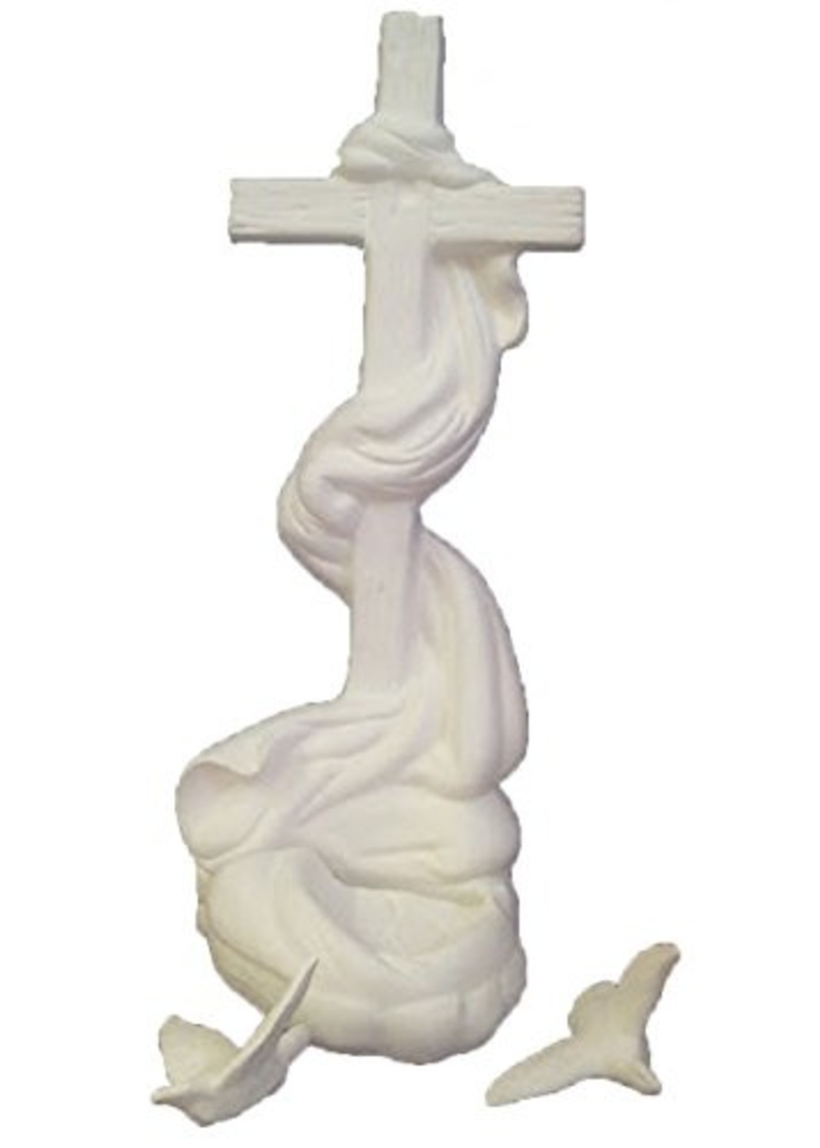 Creative Kreations Ceramics and Gifts Cross W Doves 10" Ceramic Bisque, Ready to Paint