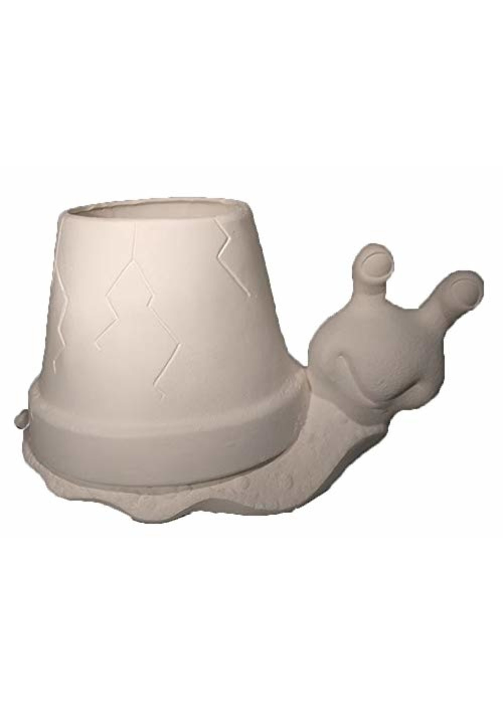 Creative Kreations Ceramics and Gifts Snail Planter Pot 11" x 7 3/4" x 4 1/2" Ceramic Bisque, Ready To Paint