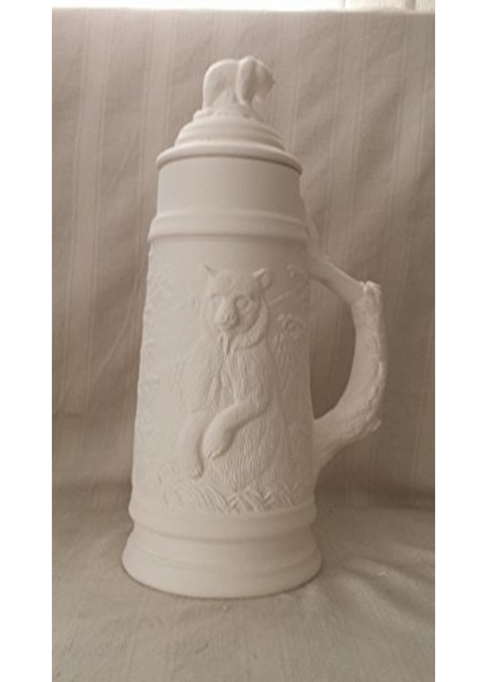 Creative Kreations Ceramics and Gifts 17" Bear Stein Ceramic Bisque, Ready to Paint, Glazed Inside
