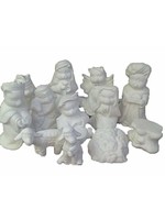 Creative Kreations Ceramics and Gifts Cat Nativity 3" to 4" set of 12 Ceramic Bisque, Ready to Paint