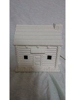 Creative Kreations Ceramics and Gifts Village Log Cabin 6" x 6" Ceramic Bisque, Ready To paint