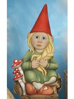 Creative Kreations Ceramics and Gifts Twinkle Girl Gnome 15" Ceramic Bisque, Ready to Paint