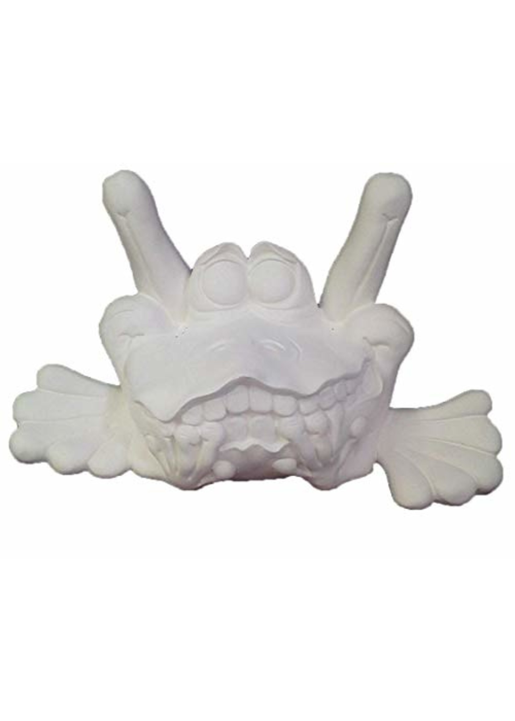 Creative Kreations Ceramics and Gifts Frustrated Frog 13" Ceramic Bisque, Ready to Paint