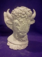 Creative Kreations Ceramics and Gifts Buffalo Bust 7" Ceramic BIsque, Ready to Paint