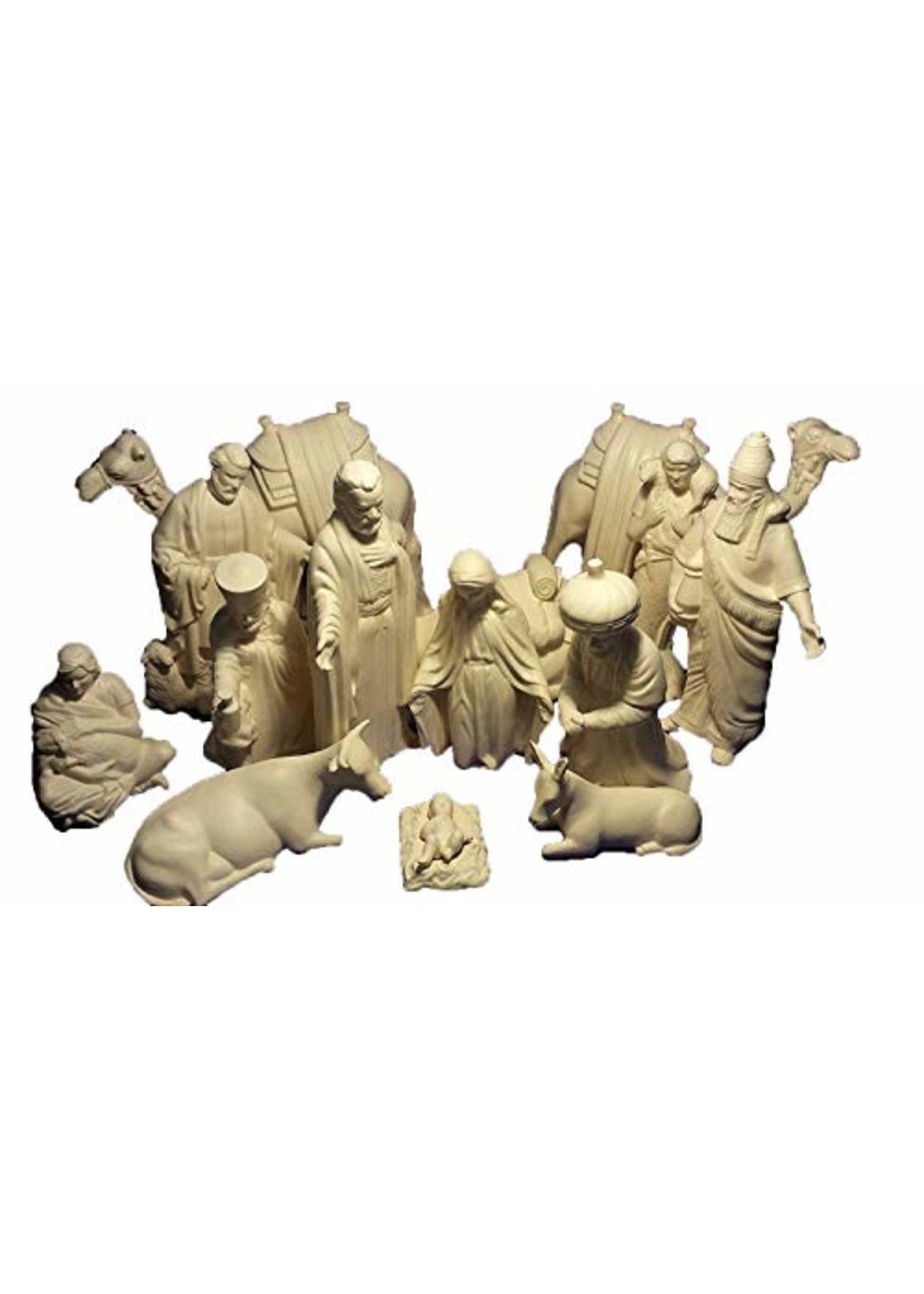 Creative Kreations Ceramics and Gifts Christmas Nativity Ceramic Bisque 15 Piece Set Porcelain Matte Finish