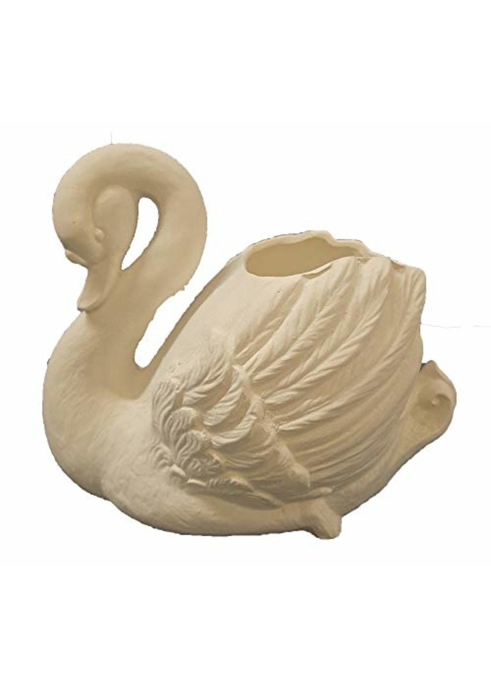 Creative Kreations Ceramics and Gifts Swan Planter 7" x 8" Ceramic Bisque, Ready to Paint