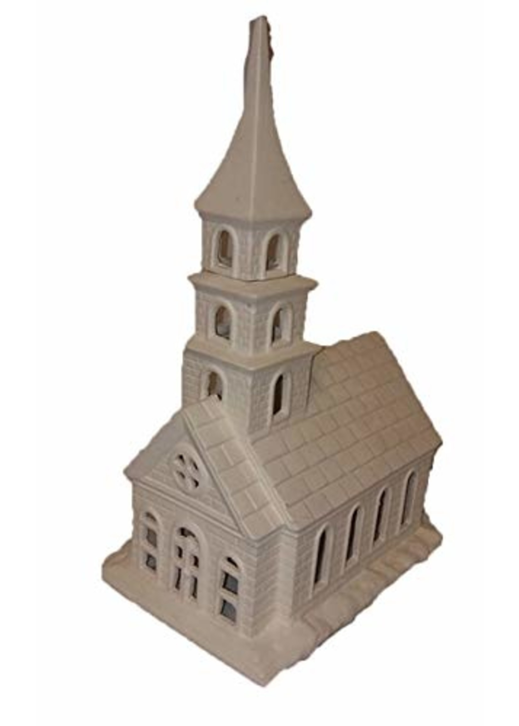 Creative Kreations Ceramics and Gifts Village Church 12 1/2" Ready to Paint Ceramic Bisque