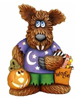 Creative Kreations Ceramics and Gifts Wolfie Jr 11" Ceramic Bisque, Ready to Paint with Cut Out and Clip Light