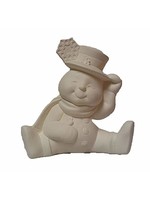 Creative Kreations Ceramics and Gifts Snowman with Snowflake on Hat 8" Ceramic Bisque, Ready to Paint
