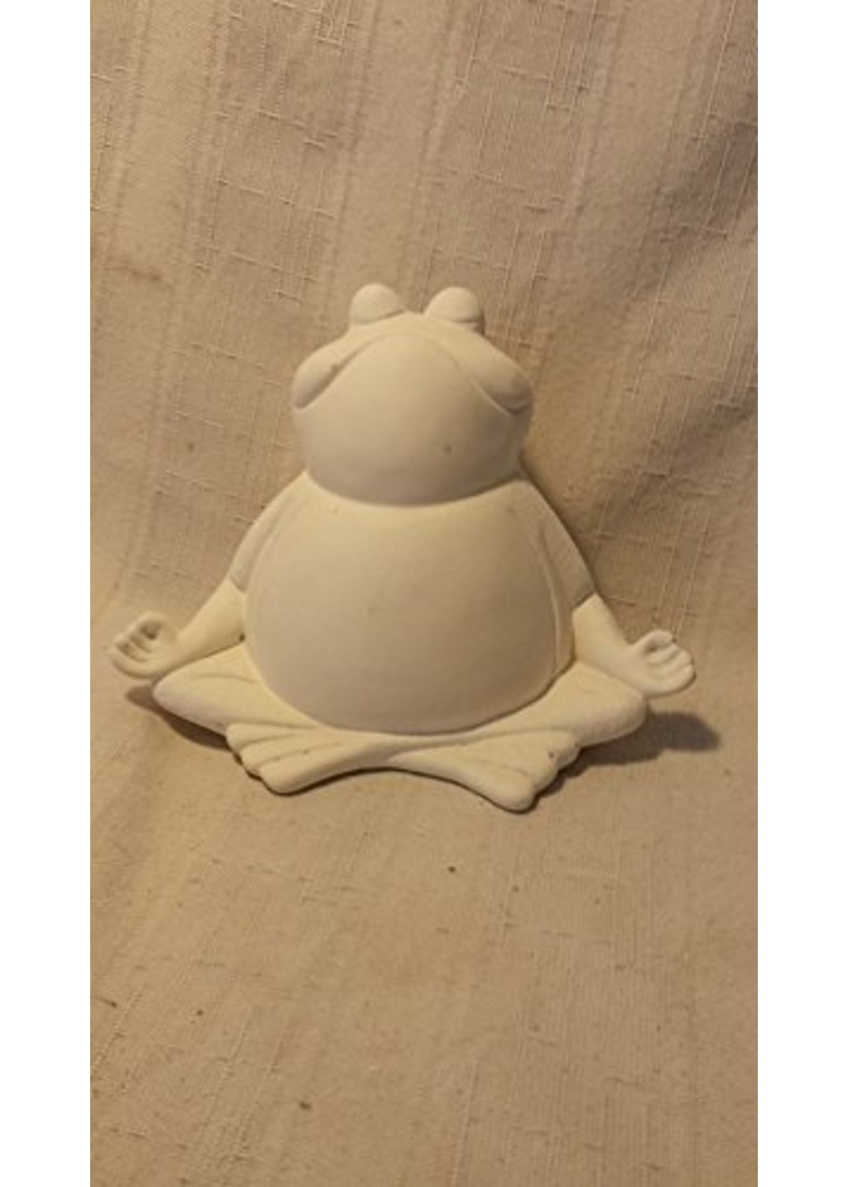 Creative Kreations Ceramics and Gifts Meditating Frog 6" Ceramic Bisque, Ready To Paint