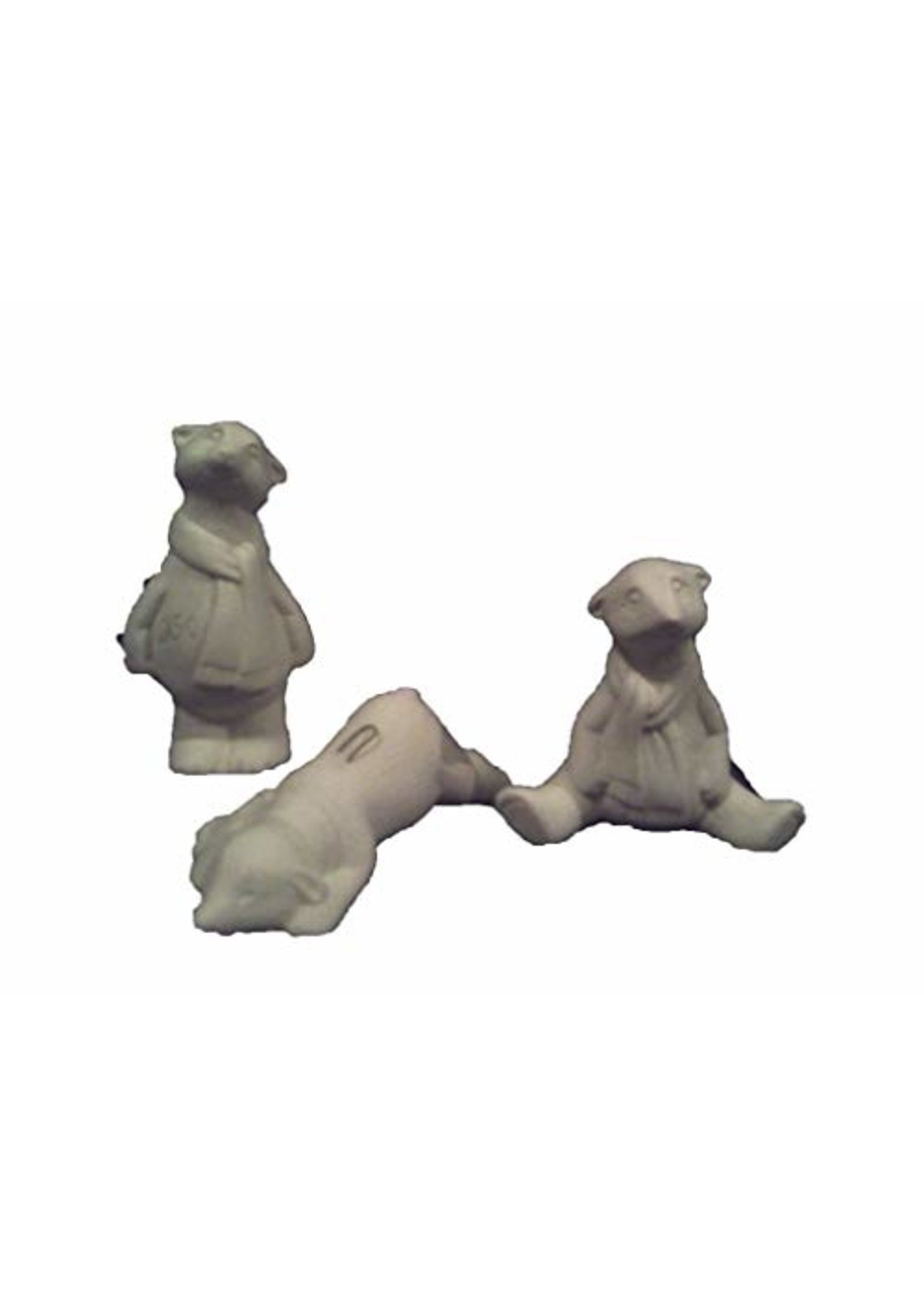 Creative Kreations Ceramics and Gifts Polar Bear Ornaments 3" Set of 3 Ceramic Bisque, Ready to Paint