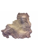Creative Kreations Ceramics and Gifts Native Brave w Horse 8" Ceramic Bisque, Ready to Paint