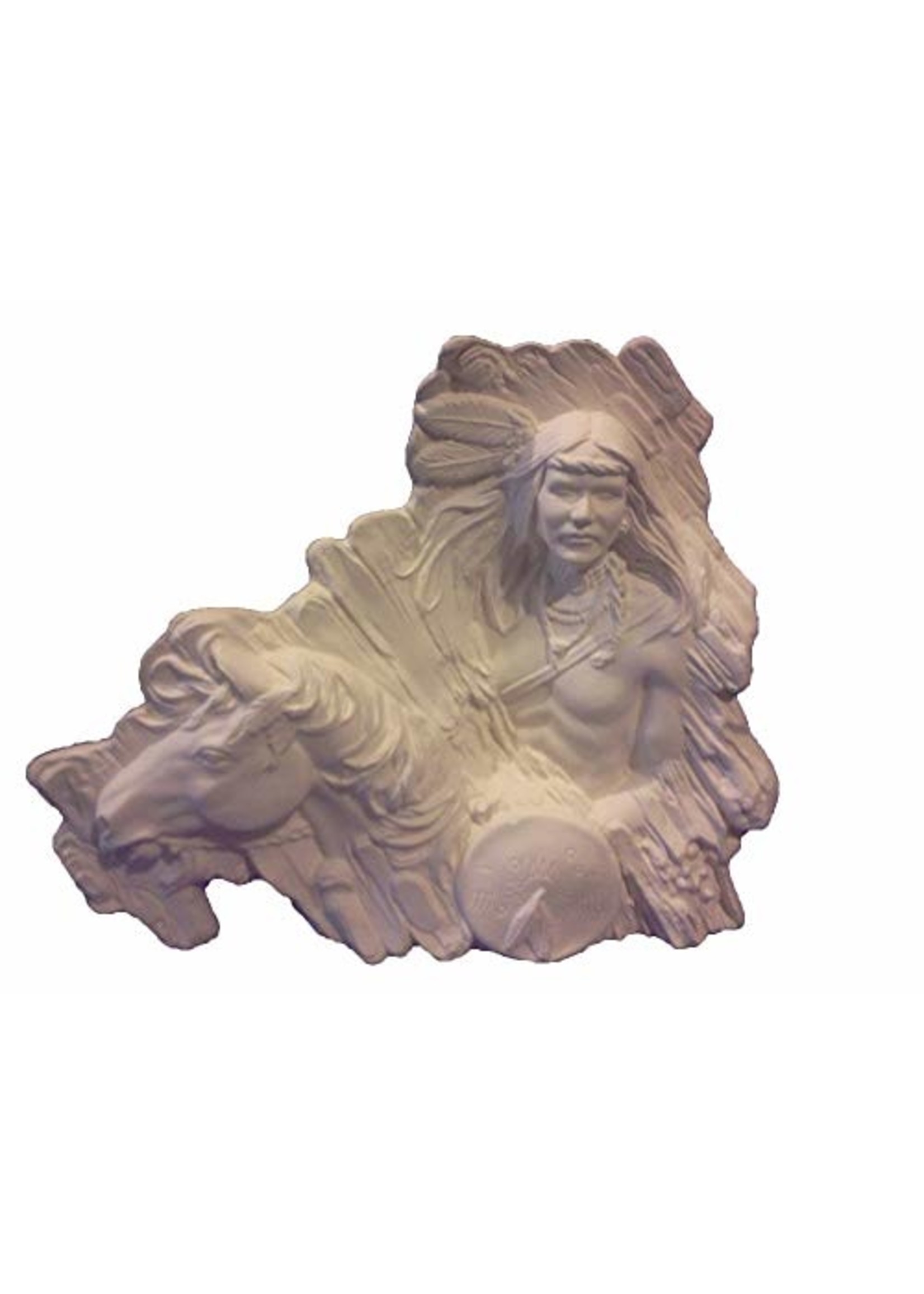 Creative Kreations Ceramics and Gifts Native Brave w Horse 8" Ceramic Bisque, Ready to Paint