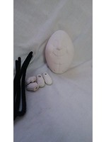 Creative Kreations Ceramics and Gifts Football noggin with hands and feet ready to paint ceramic bisque