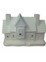 Creative Kreations Ceramics and Gifts Crystal Creek Inn 6" x 9" x 4" village house Ceramic Bisque, Ready to Paint with Cut outs