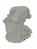 Creative Kreations Ceramics and Gifts Mrs Santa Bear Christmas Light 9" Ceramic Bisque, Ready to Paint with Light kit