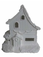 Creative Kreations Ceramics and Gifts Elves Toy Workshop 8" x 7" x 5" Ceramic Bisque, Ready to Paint