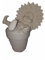 Creative Kreations Ceramics and Gifts Sunflower Sweet Tot Sitting in Flower Pot 8" Ready to Paint Ceramic Bisque