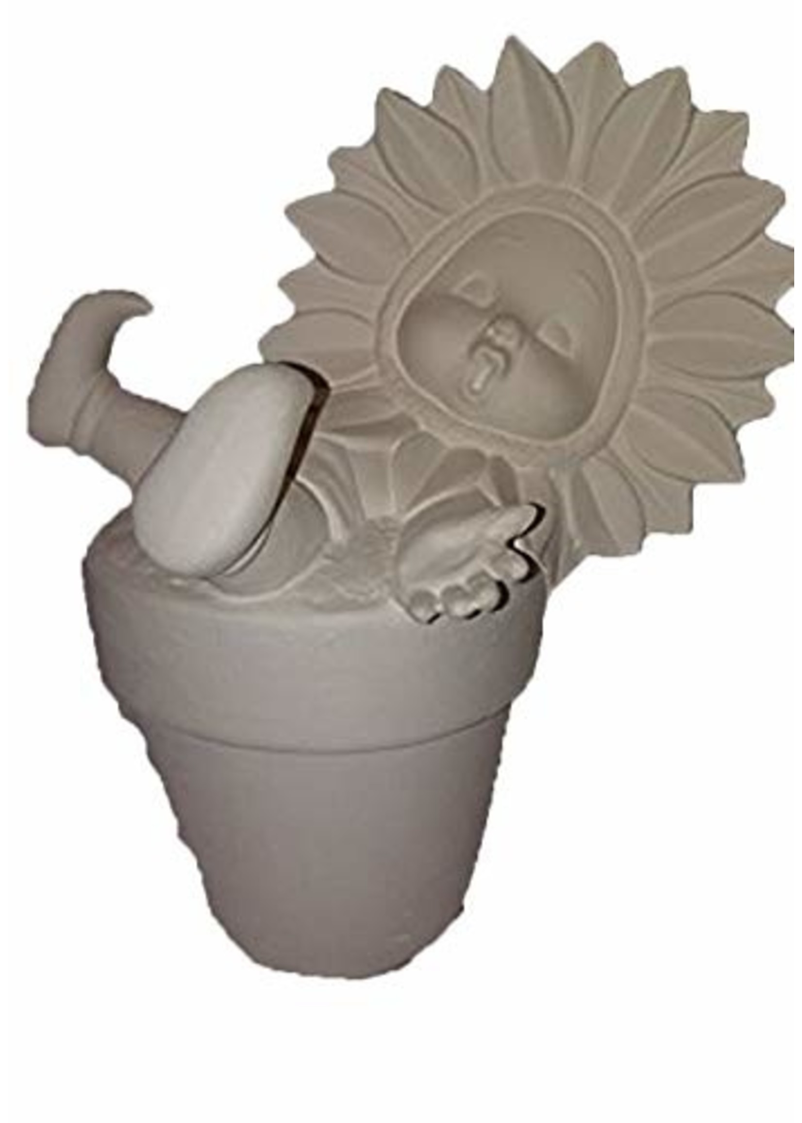 Creative Kreations Ceramics and Gifts Sunflower Sitting in Flower Pot 8" Ready to Paint Ceramic Bisque