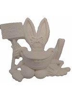 Creative Kreations Ceramics and Gifts Easter Wibbit Frog 9" Ceramic Bisque, Ready to Paint