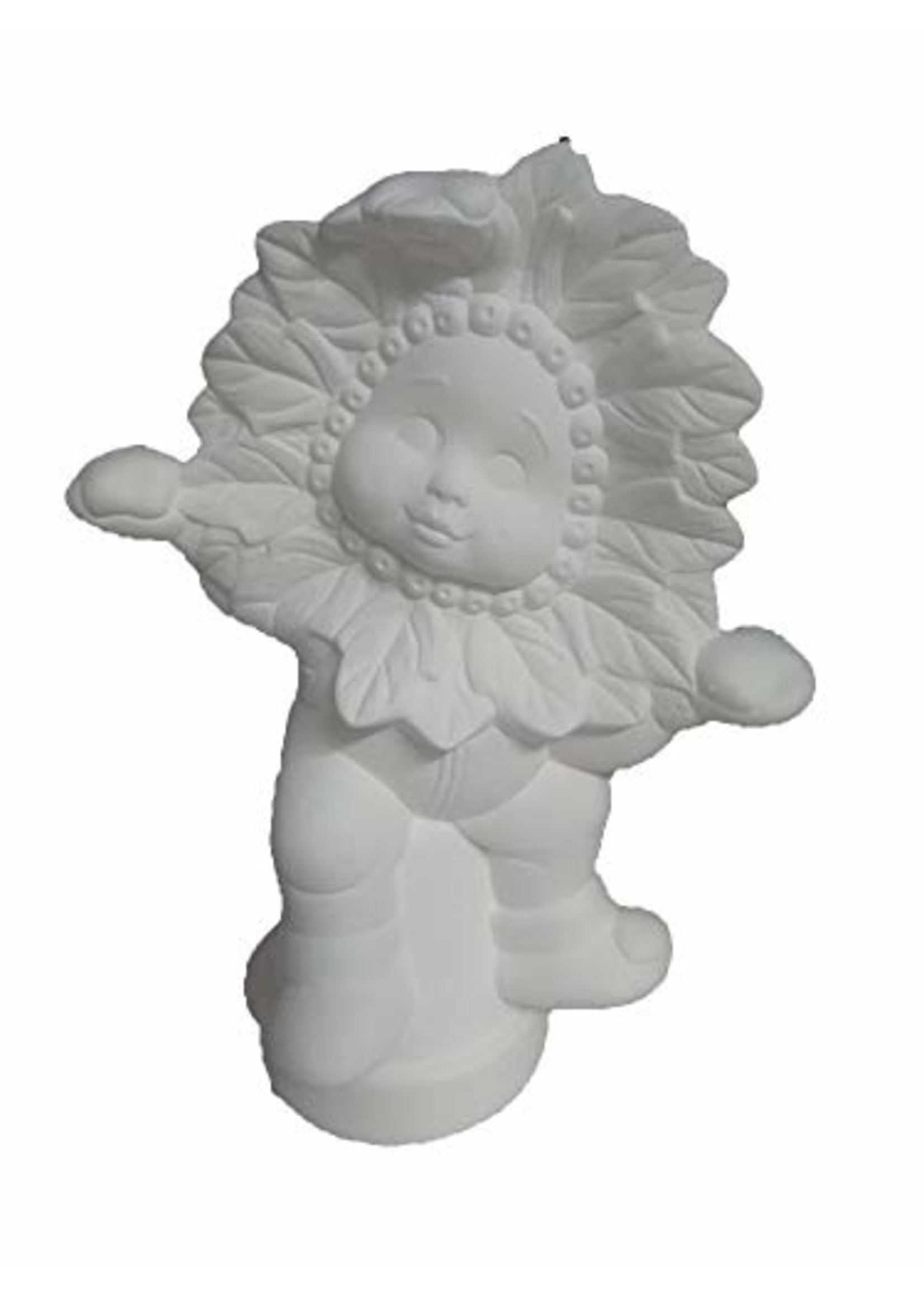 Creative Kreations Ceramics and Gifts Poinsettia Sweet Tot on Pot 9 1/2" Ceramic Bisque, Ready to Paint