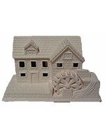Creative Kreations Ceramics and Gifts Mill Village House 6" x 8 1/2" Ceramic Bisque, Ready To Paint