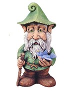 Creative Kreations Ceramics and Gifts Ingor Gnome with bird and Staff 14" Ceramic Bisque, Ready To Paint