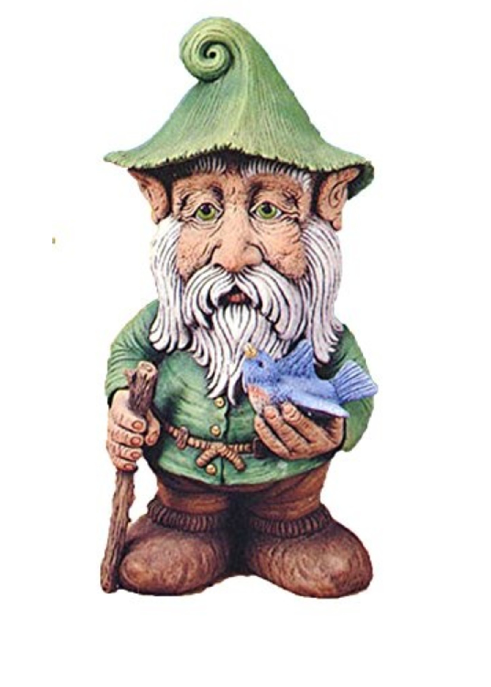 Creative Kreations Ceramics and Gifts Ingor Gnome with bird and Staff 14" Ceramic Bisque, Ready To Paint