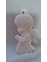 Creative Kreations Ceramics and Gifts Praying Boy Angel Ornament 3" Ceramic Bisque, Ready To Paint