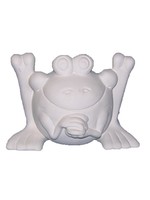 Creative Kreations Ceramics and Gifts Frog Holding Coin Bank 10" Ceramic Bisque, Ready to Paint