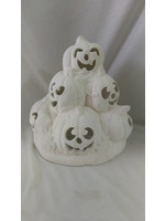 Creative Kreations Ceramics and Gifts Pumpkin Stack 9" ready to paint ceramic bisque with Clip light