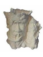 Creative Kreations Ceramics and Gifts Ent with Sleeping Gnome Planter 10" Ceramic Bisque, Ready to Paint