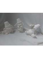 Creative Kreations Ceramics and Gifts Cracked Pot Boy Bunnies 5" Set of 3 Ceramic Bisque, Ready to Paint