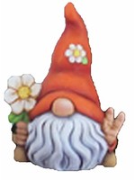 Creative Kreations Ceramics and Gifts Frey The Peace Gnome with Flower 6 1/4" Ceramic Bisque, Ready to Paint