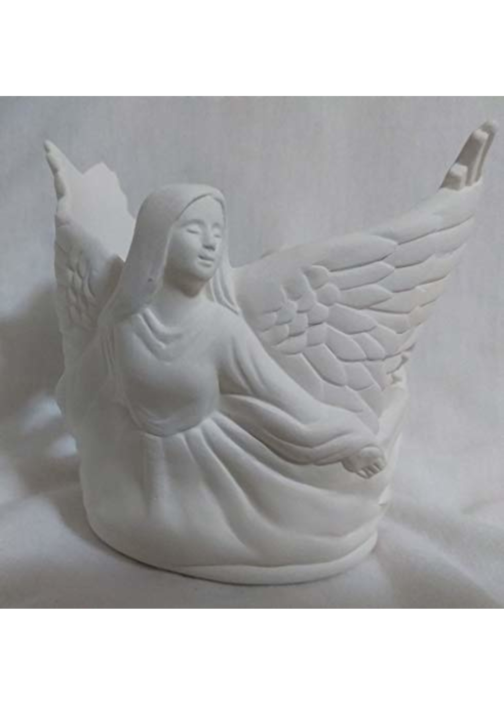 Creative Kreations Ceramics and Gifts Angel Candleholder 4" x 5" Ceramic Bisque Ready to Paint