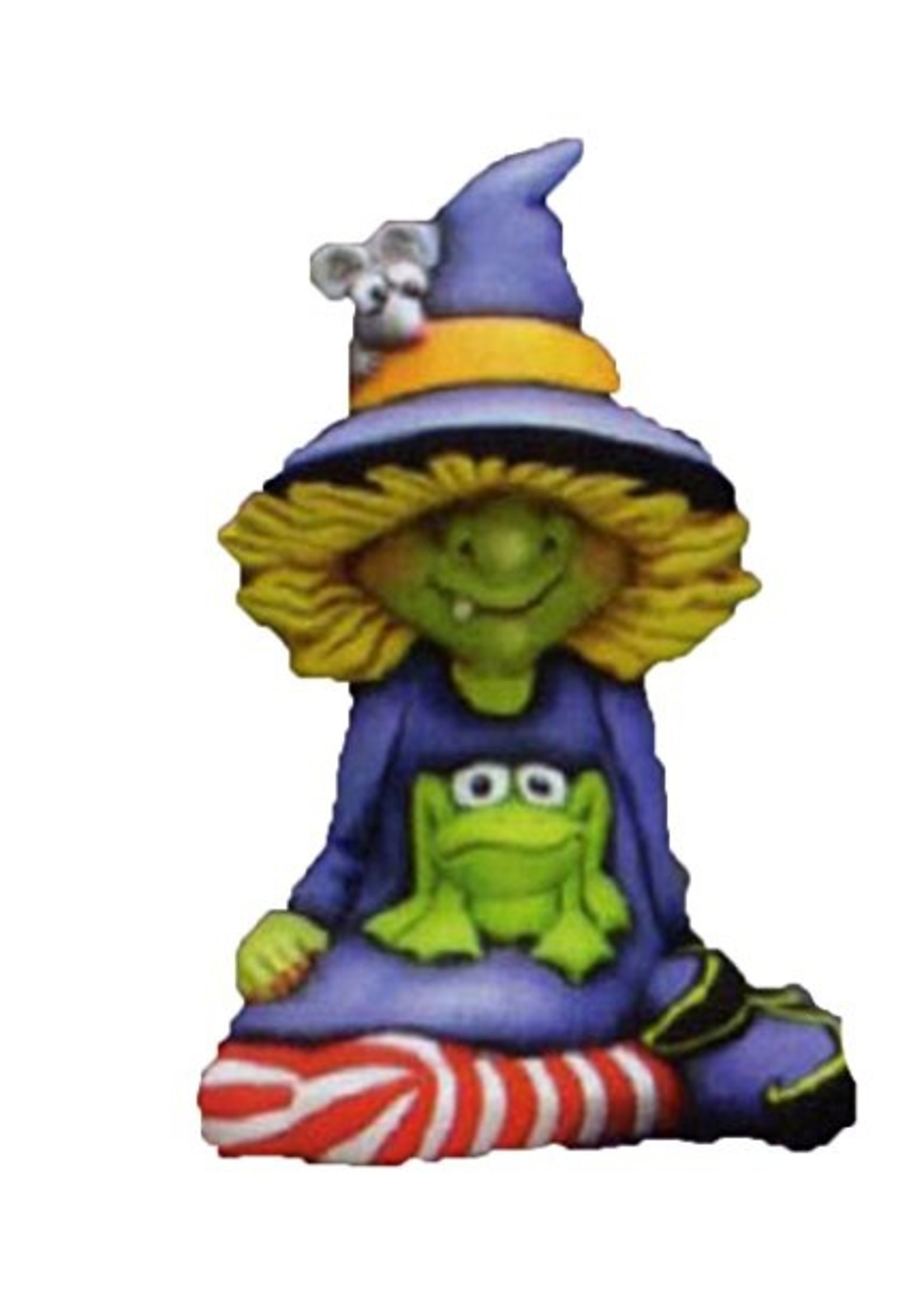 Creative Kreations Ceramics and Gifts Winnie the Witch with Frog 7" Ceramic Bisque, Ready To Paint