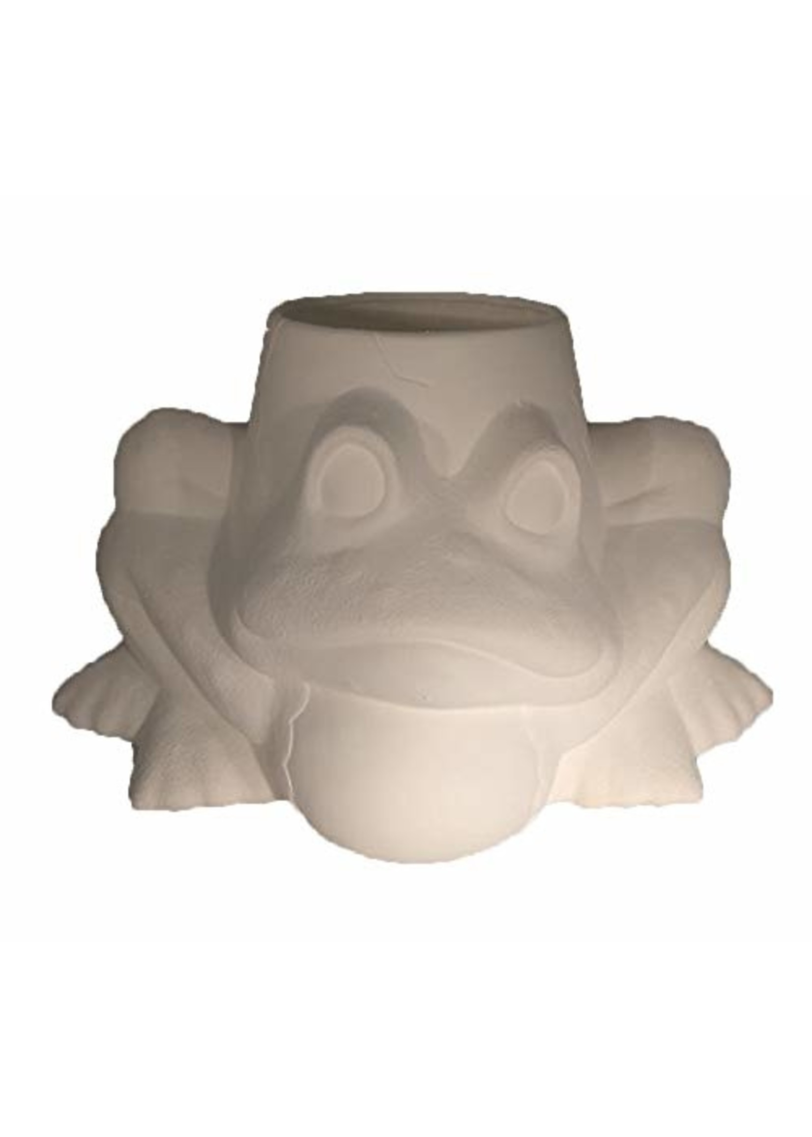 Creative Kreations Ceramics and Gifts Frog Planter Pot 11" x 7" x 4" Ceramic Bisque, Ready To Paint