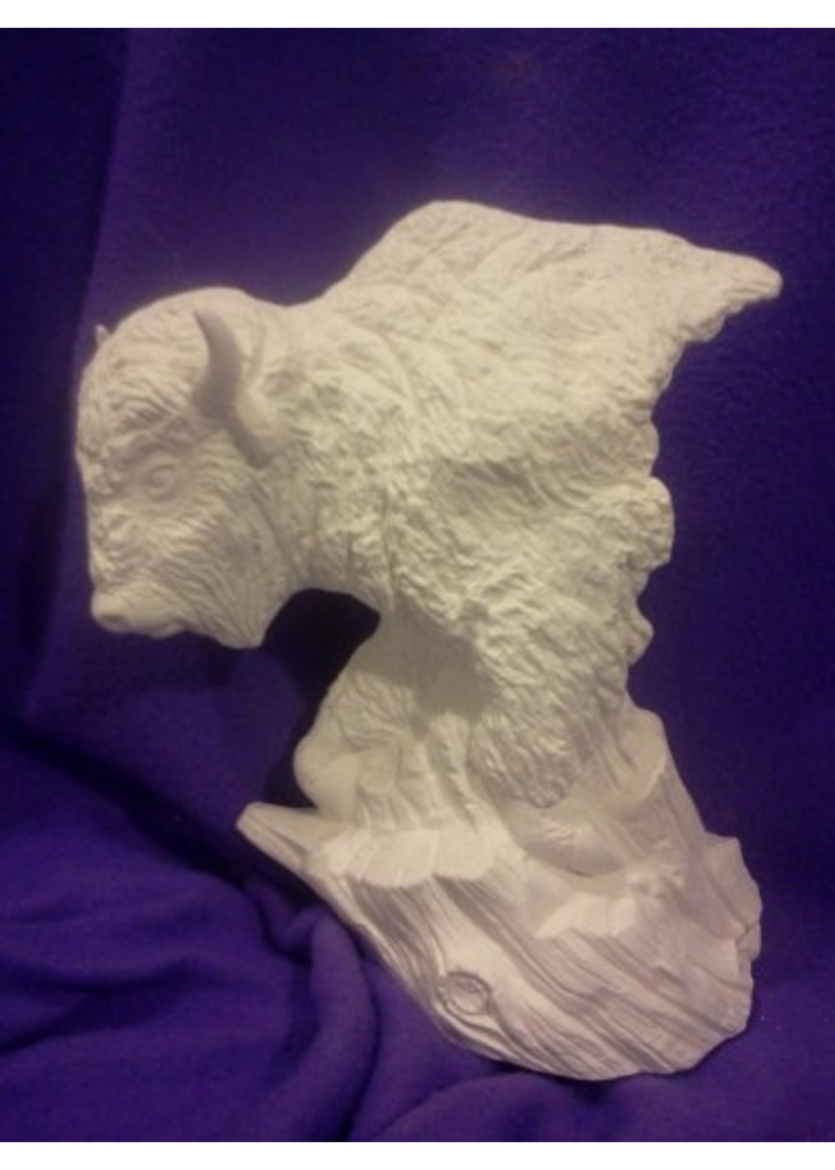 Creative Kreations Ceramics and Gifts Driftwood Buffalo 8" Ceramic Bisque, Ready to Paint