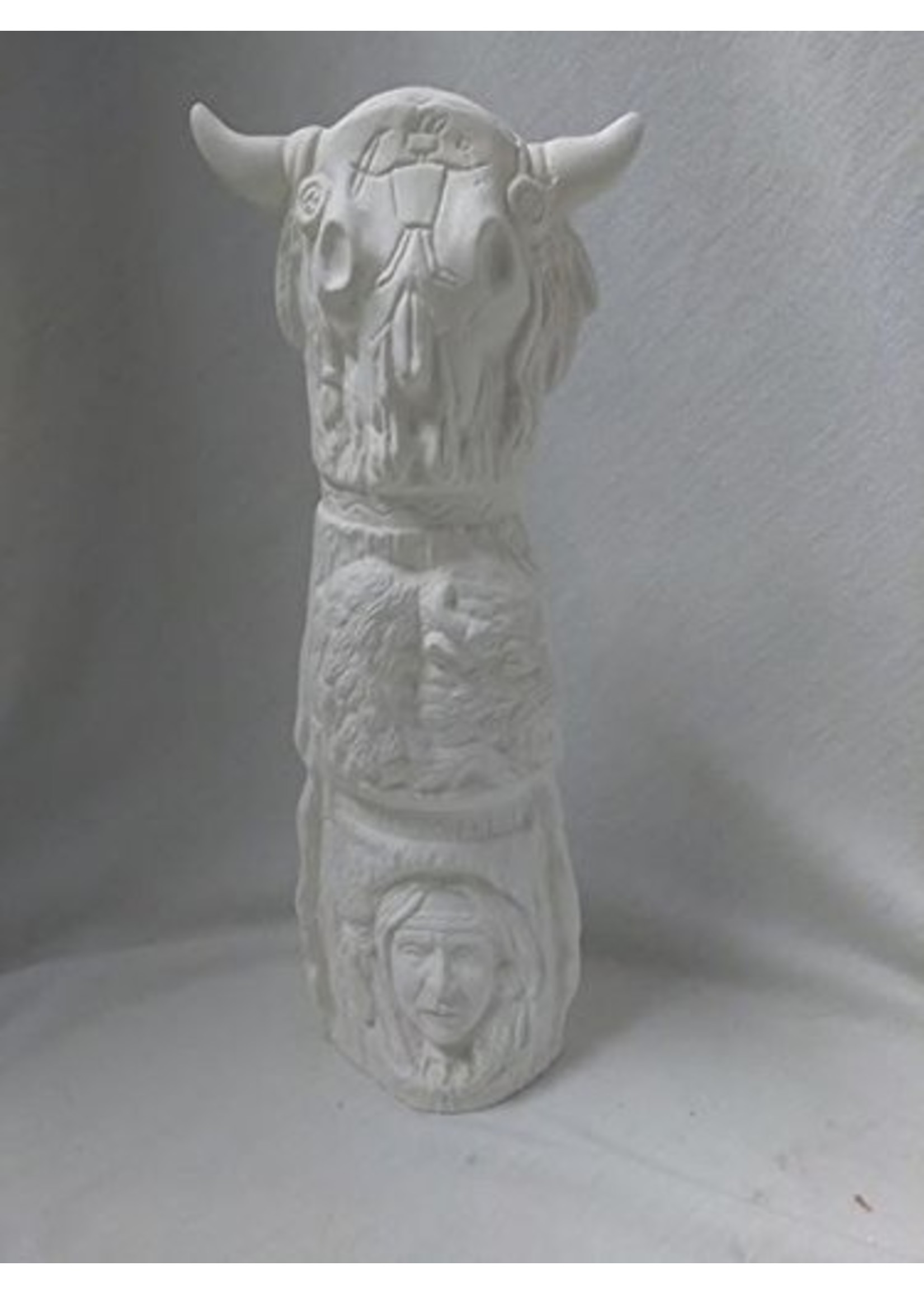 Creative Kreations Ceramics and Gifts Native Skull Totem 8" Ceramic Bisque, Ready to Paint