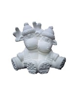 Creative Kreations Ceramics and Gifts Christmas Cuddle Moose 7" Ceramic Bisque, Ready To Paint