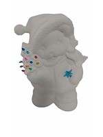 Creative Kreations Ceramics and Gifts Santa Bear 9" Ceramic Bisque, Ready to Paint with Light kit