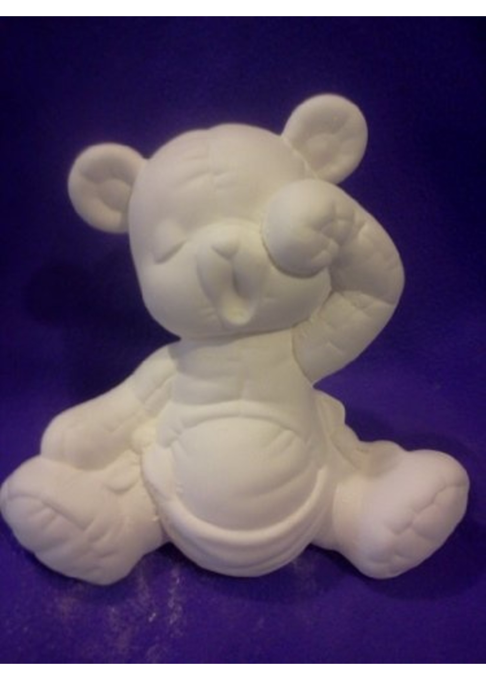 Creative Kreations Ceramics and Gifts Soft Sculpture Yawning Bear 9" Ceramic Bisque, Ready to Paint
