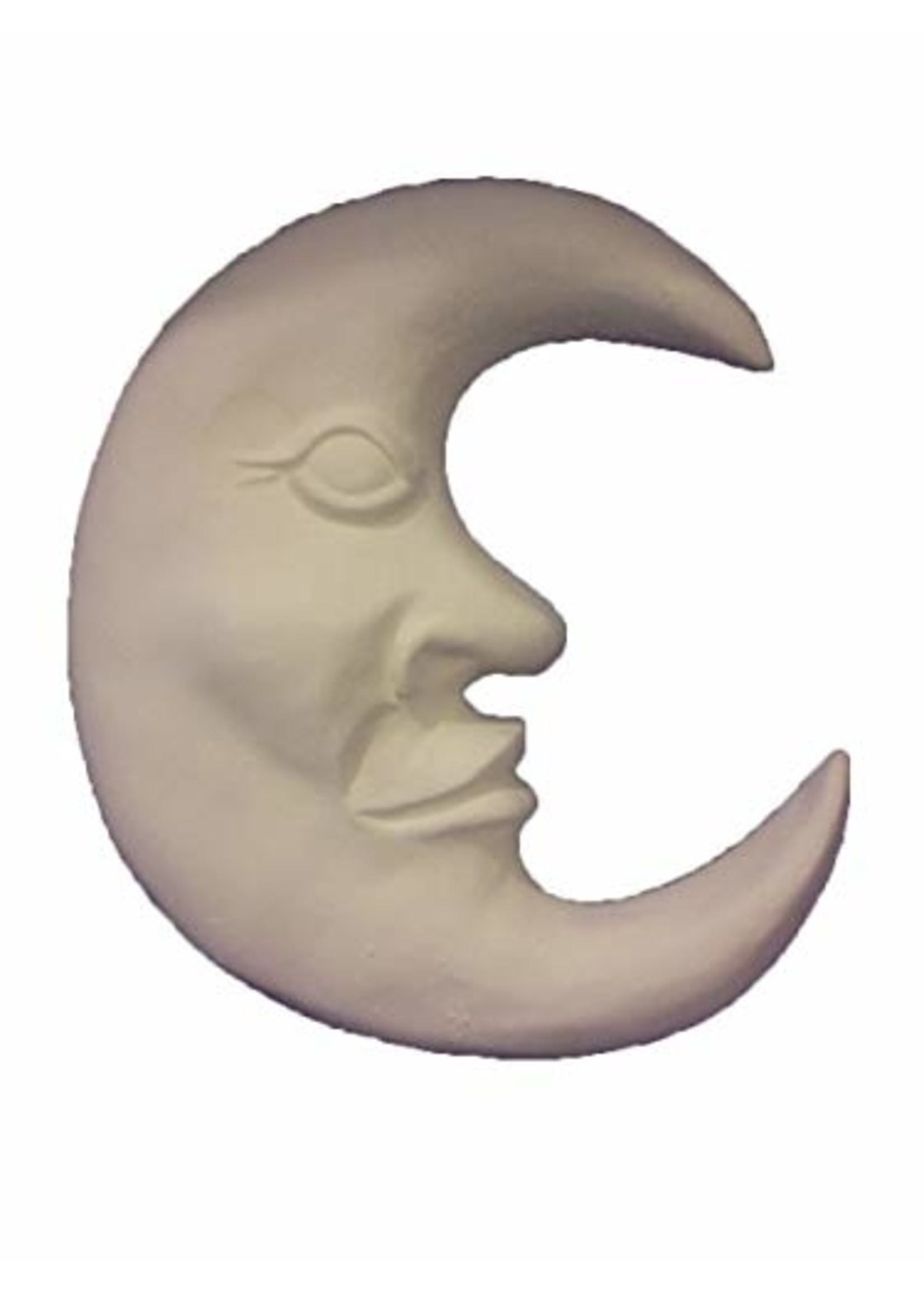 Creative Kreations Ceramics and Gifts Moon face plaque 6" Ceramic Bisque, Ready to Paint
