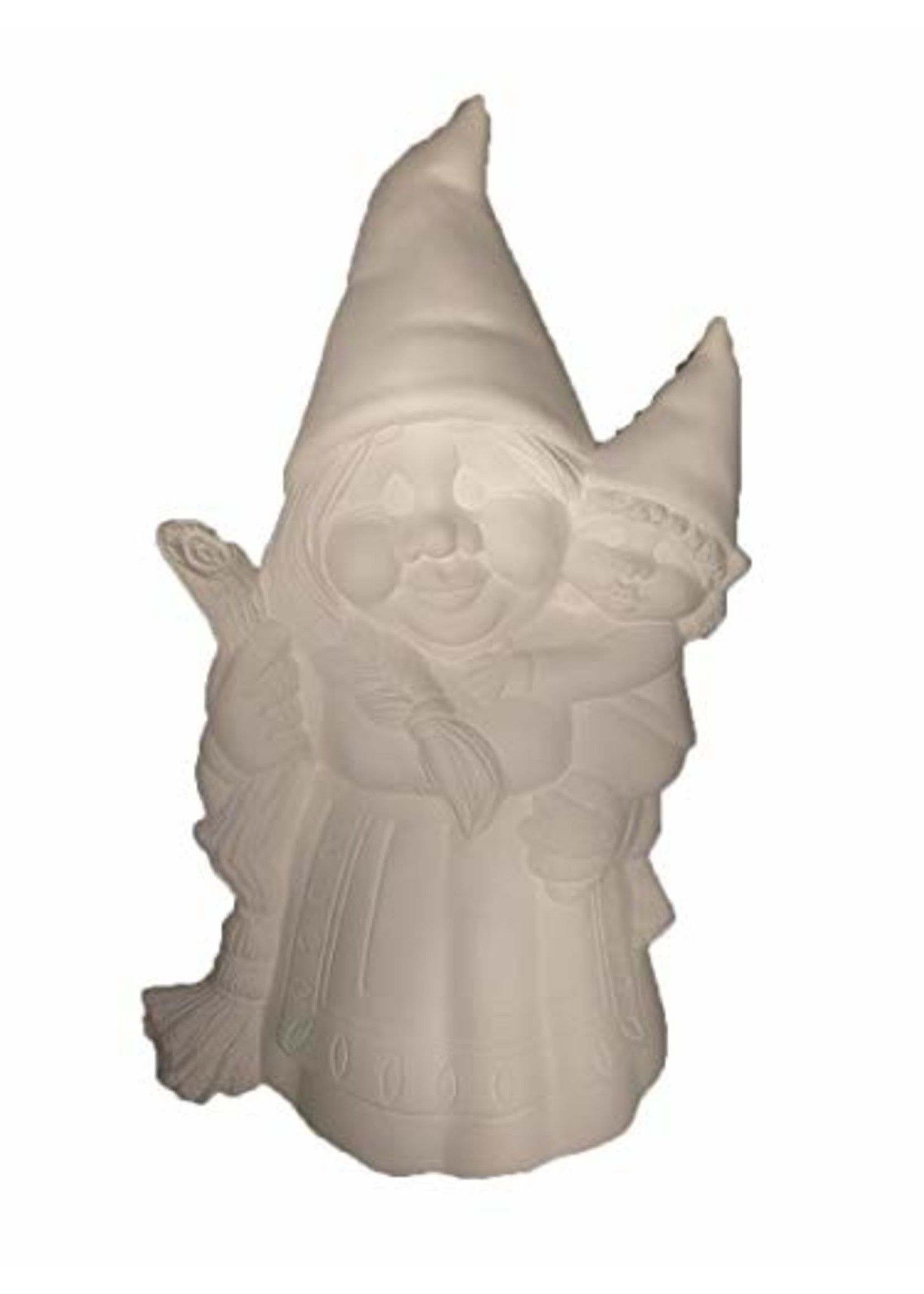 Creative Kreations Ceramics and Gifts Mama Gertie Gnome with Child 16.5" x 10.5" Ceramic Bisque, Ready To Paint