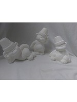 Creative Kreations Ceramics and Gifts Cracked Pot Bears 5" Set of 3 Ceramic Bisque, Ready to Paint