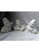 Creative Kreations Ceramics and Gifts Cracked Pot Scarecrow 5" Set of 3 Ceramic Bisque, Ready to Paint
