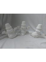 Creative Kreations Ceramics and Gifts Cracked Pot Ghosts 5" Ceramic Bisque, Ready To Paint
